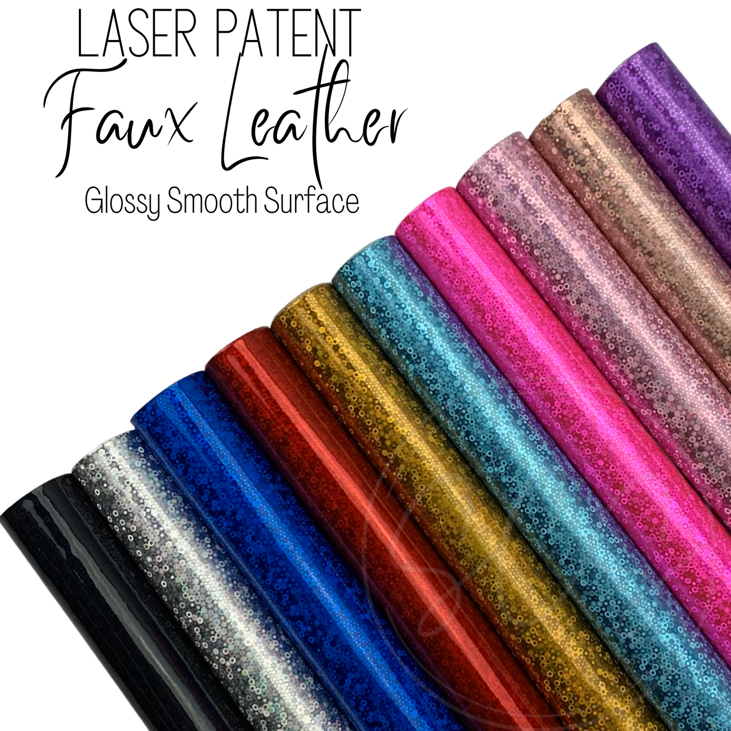 Laser Patent Mirror Glossy Smooth Surface Faux Leather Sheet