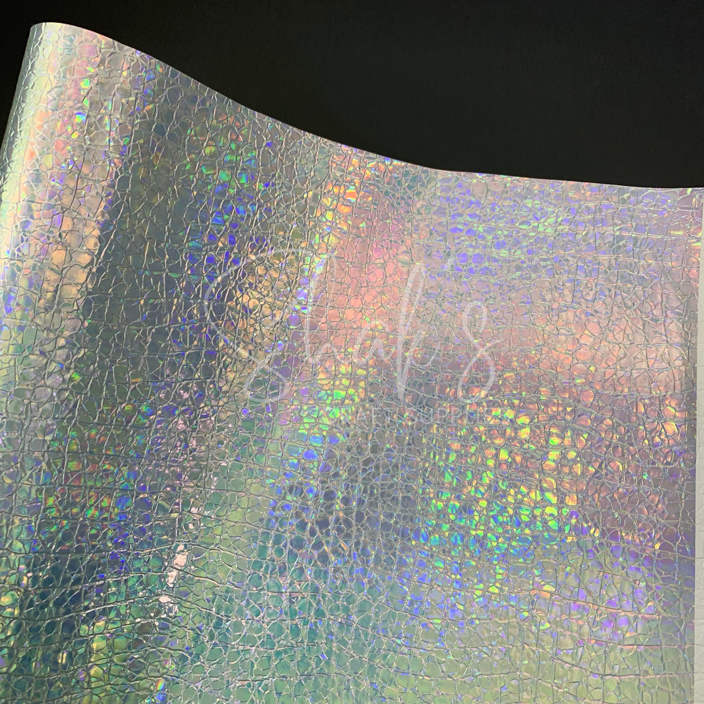 Iridescent Embossed Stones .6mm Vinyl - Faux Leather