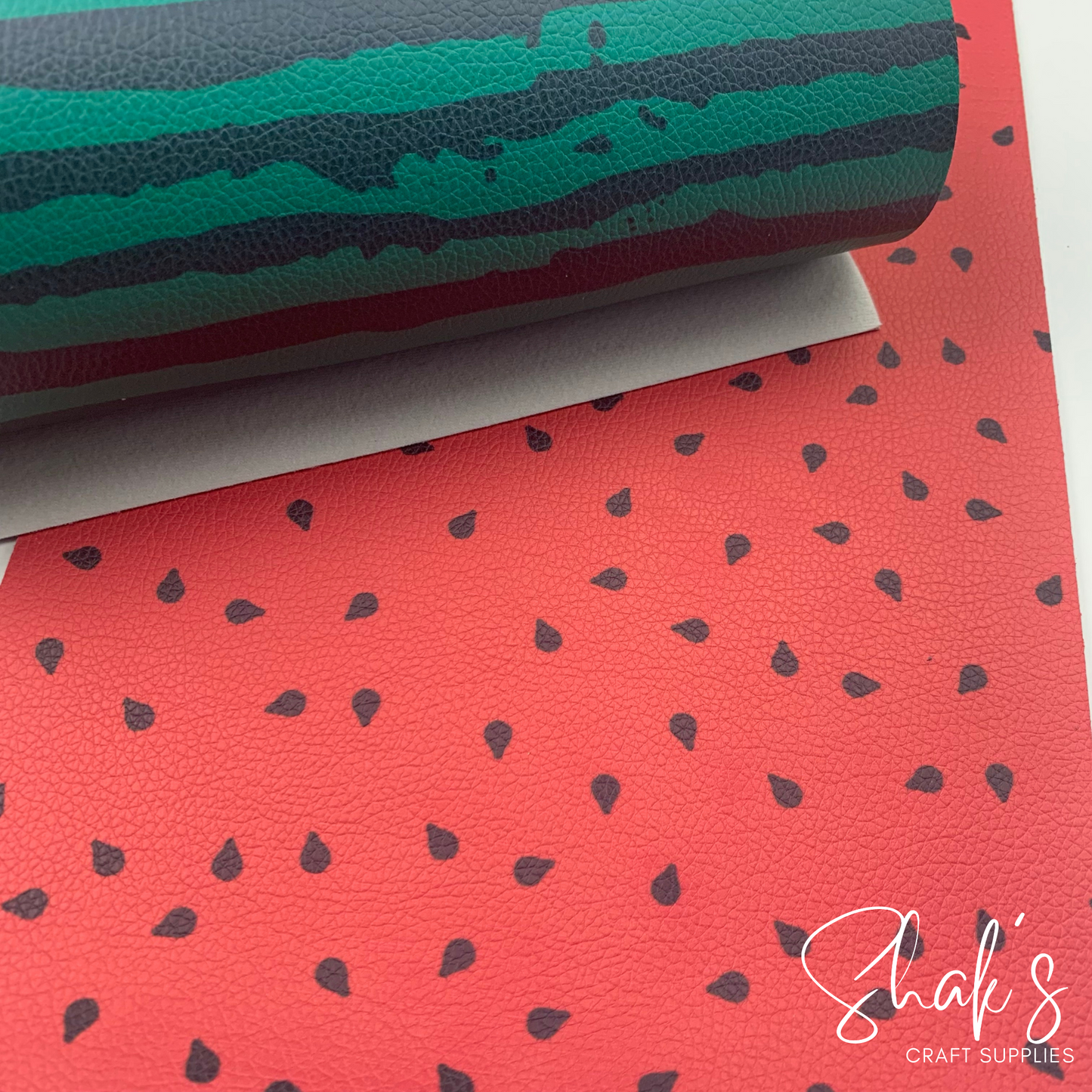 Watermelon Summer Pebble Vegan Leather Sheet