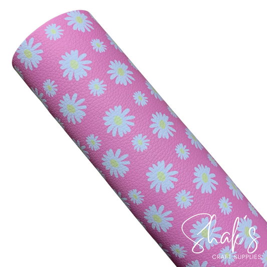 Floral Print Pebble Vegan Leather Sheet