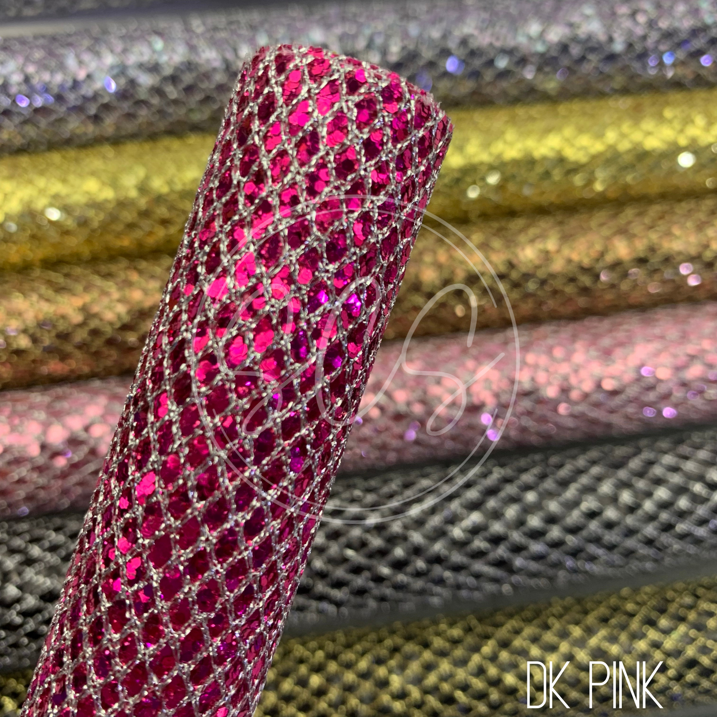 Diamond Laced Lattice Chunky Glitter Canvas Faux Leather Sheets
