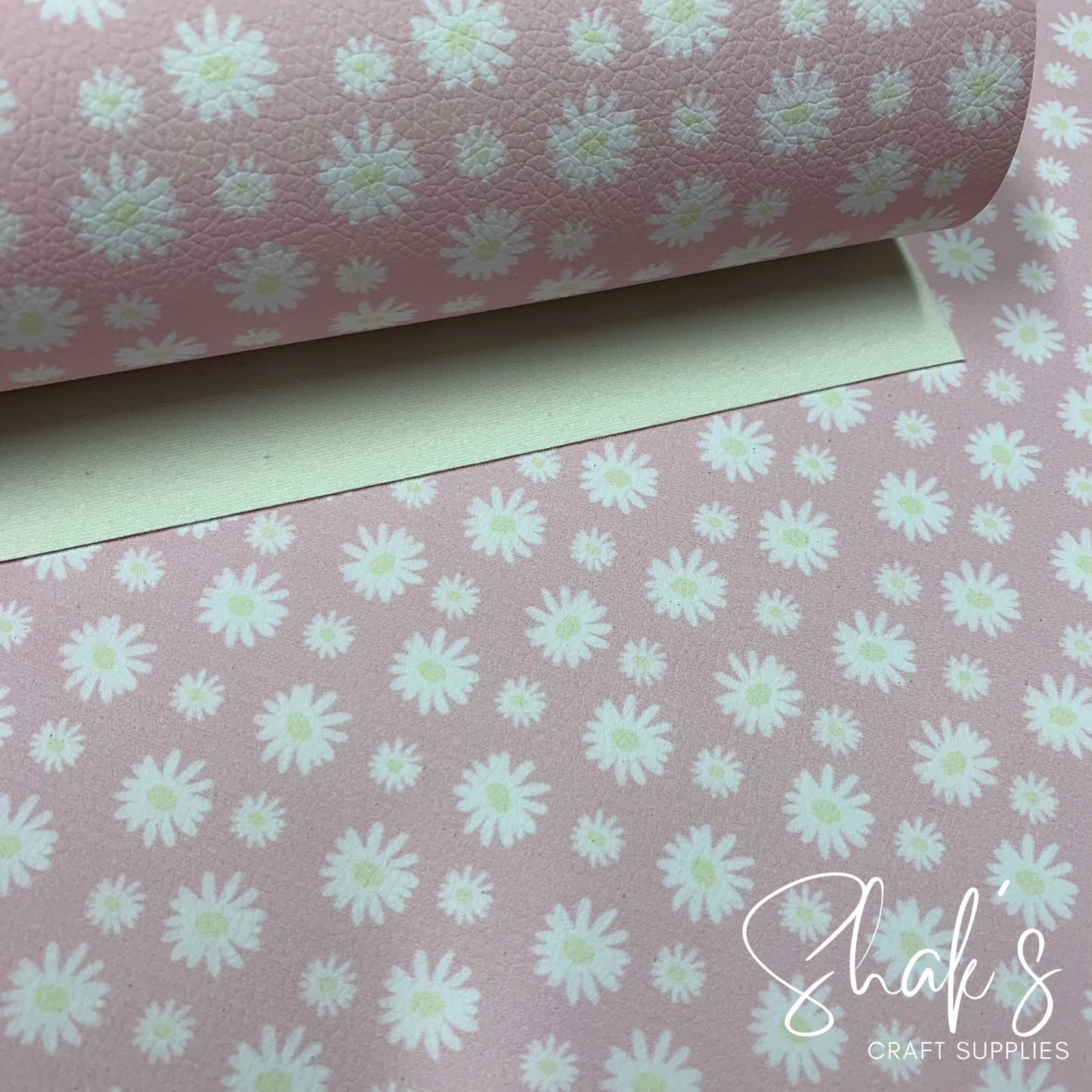 Floral Print Pebble Vegan Leather Sheet