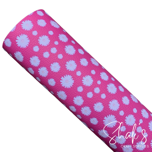 Floral Print Pebble Vegan Leather Sheet