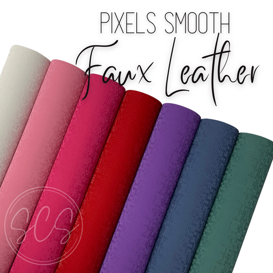 Pixels Smooth Faux Leather Fabric Sheets with Premium Backing