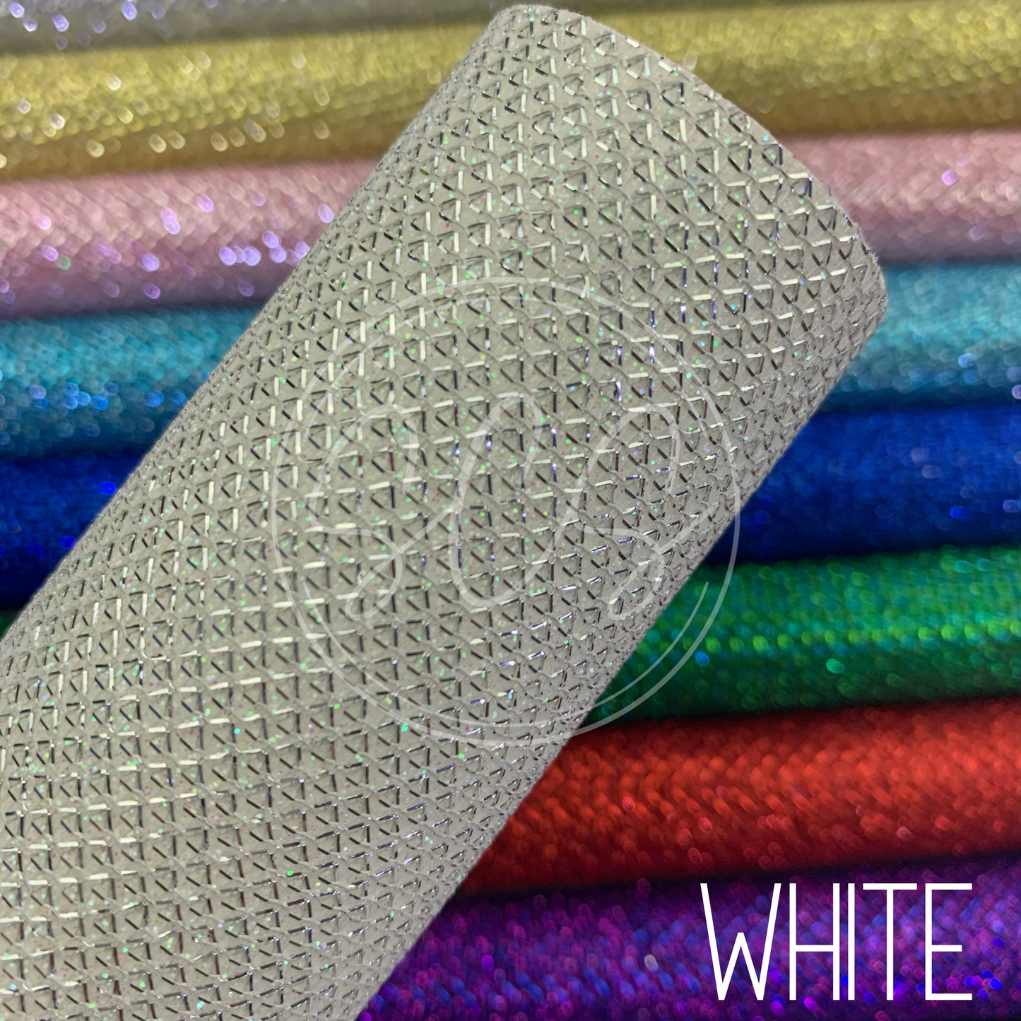 Diamond Laced Lattice Fine Glitter Canvas Faux Leather Fabric Sheets