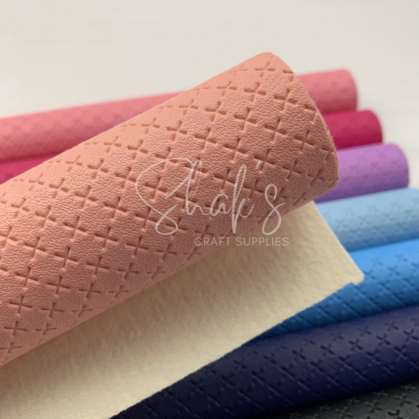 Embossed Cross Textured Faux Leather Sheets