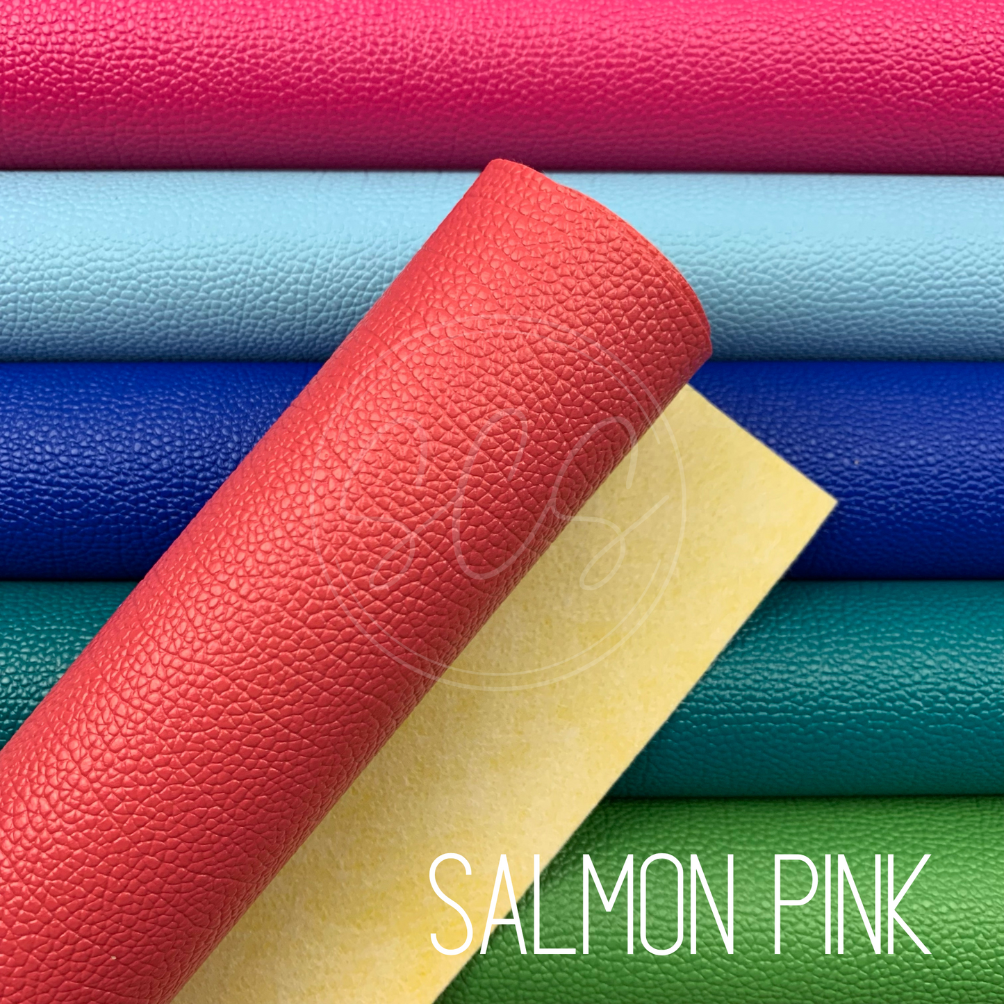 Solid Colors Thick Pebbled Lychee Grain Faux Leather Mini Roll
