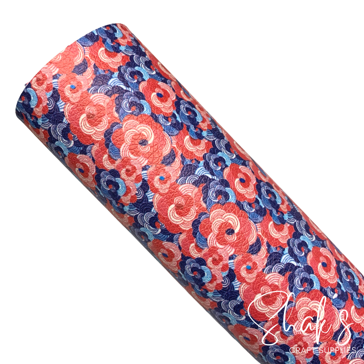 Floral Print Pebble Vegan Leather Sheet