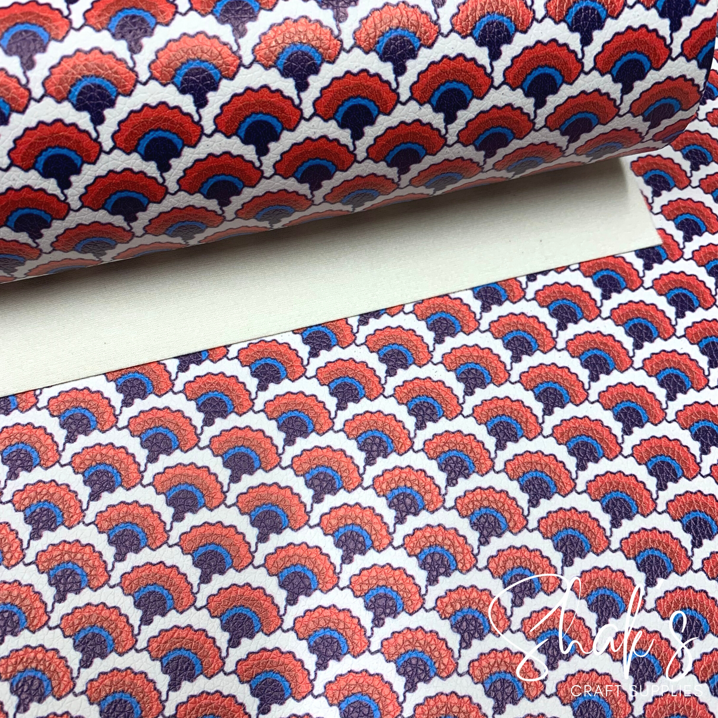 Floral Print Pebble Vegan Leather Sheet