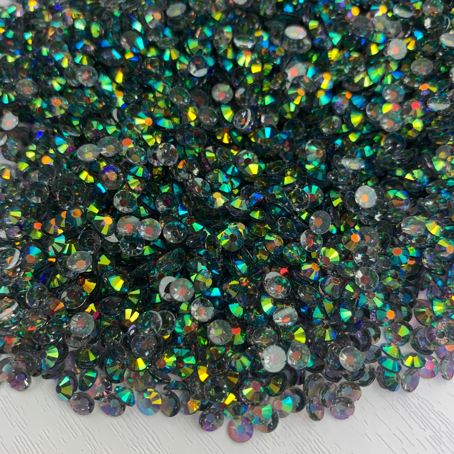 Clear Black Diamond AB | Premium Jelly Resin Rhinestones | Non Hotfix | 3mm, 4mm or 5mm | Flatback
