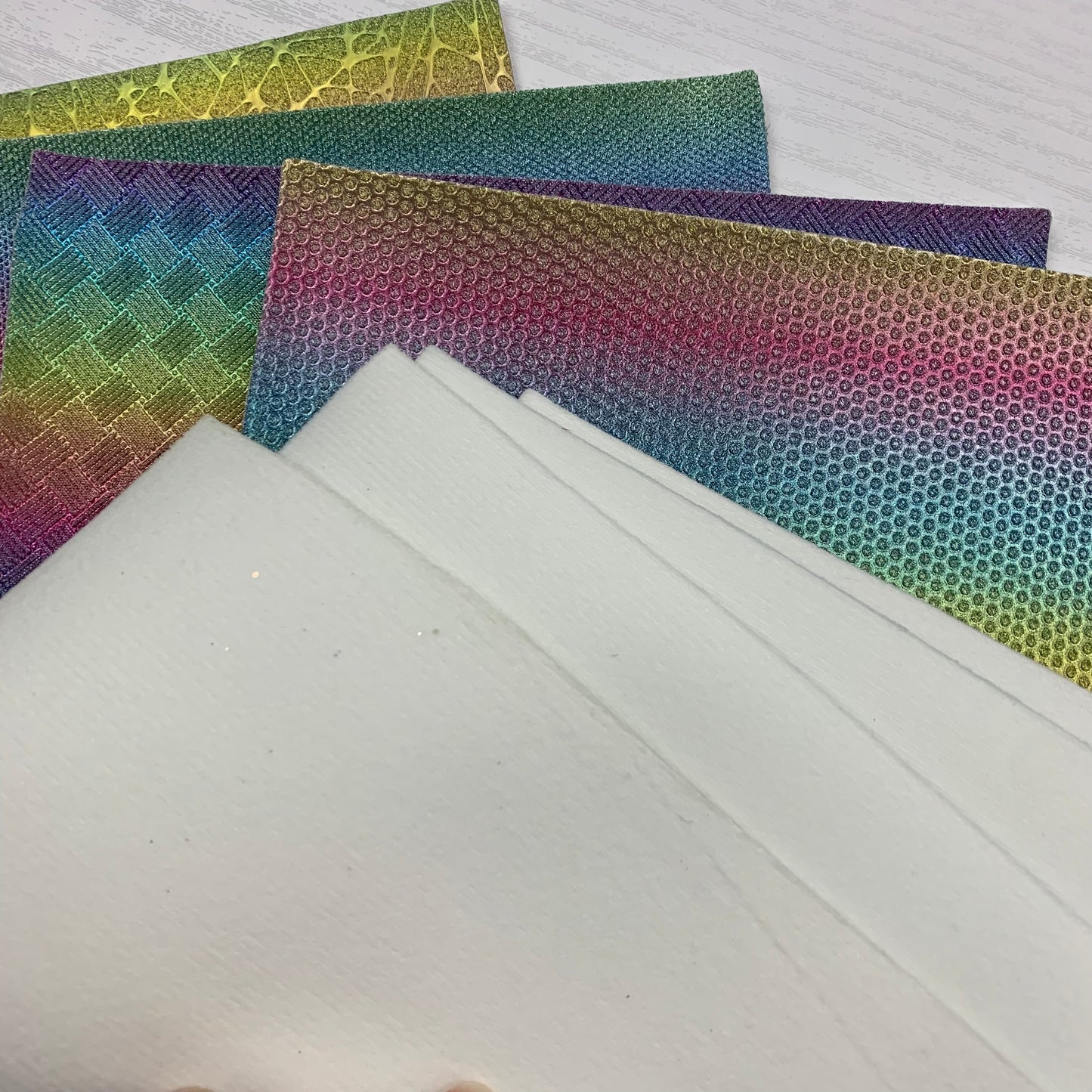 Ombre Embossed Glitter Textured Faux Leather Sheet with Premium Felt Backing