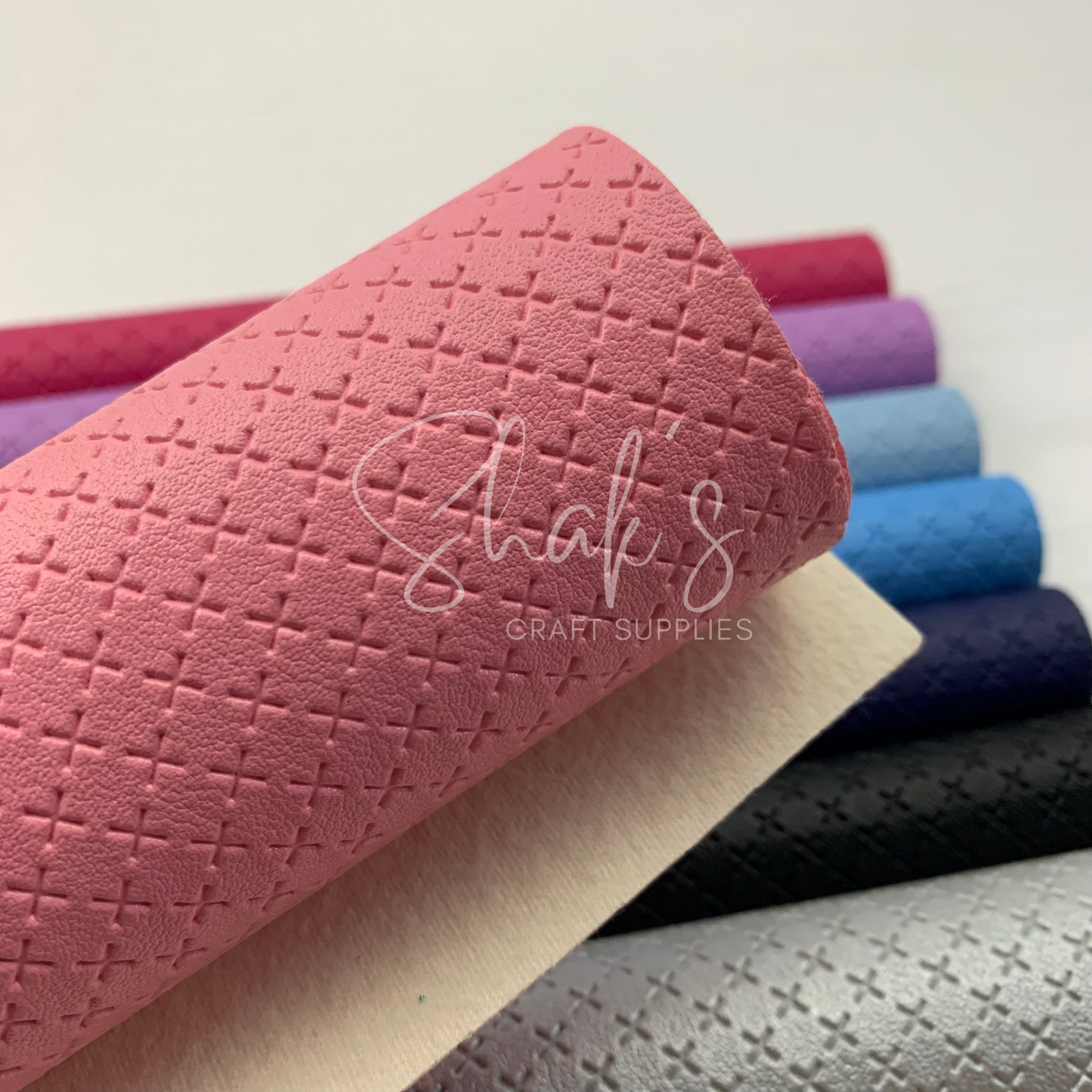 Embossed Cross Textured Faux Leather Sheets