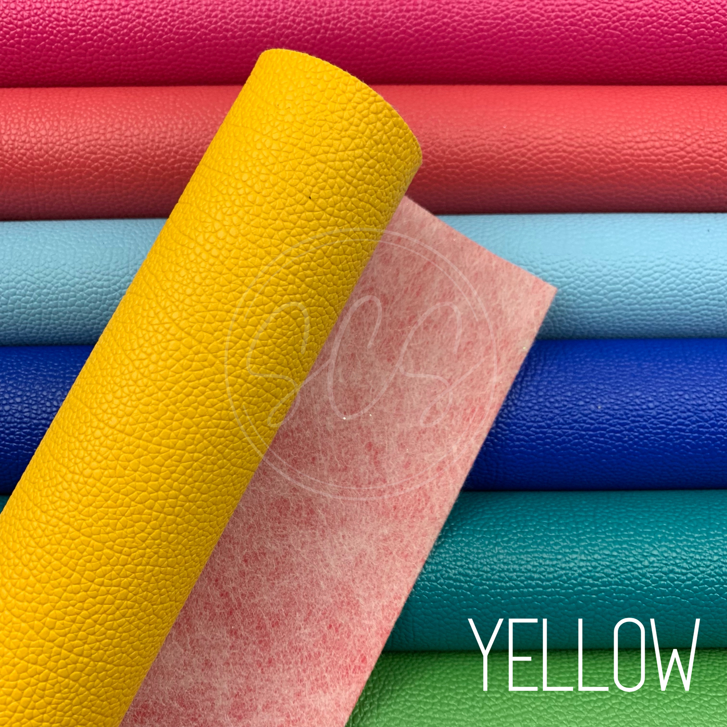 Solid Colors Thick Pebbled Lychee Grain Faux Leather Mini Roll