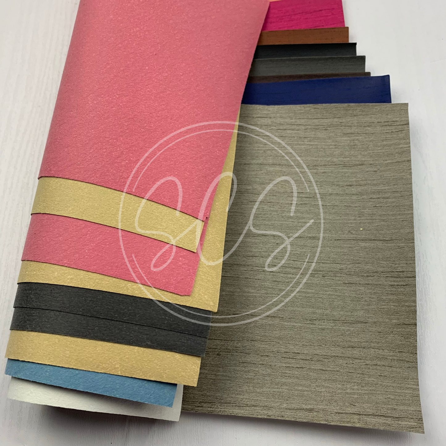 Wood Grain Smooth Faux Leather Fabric Sheets