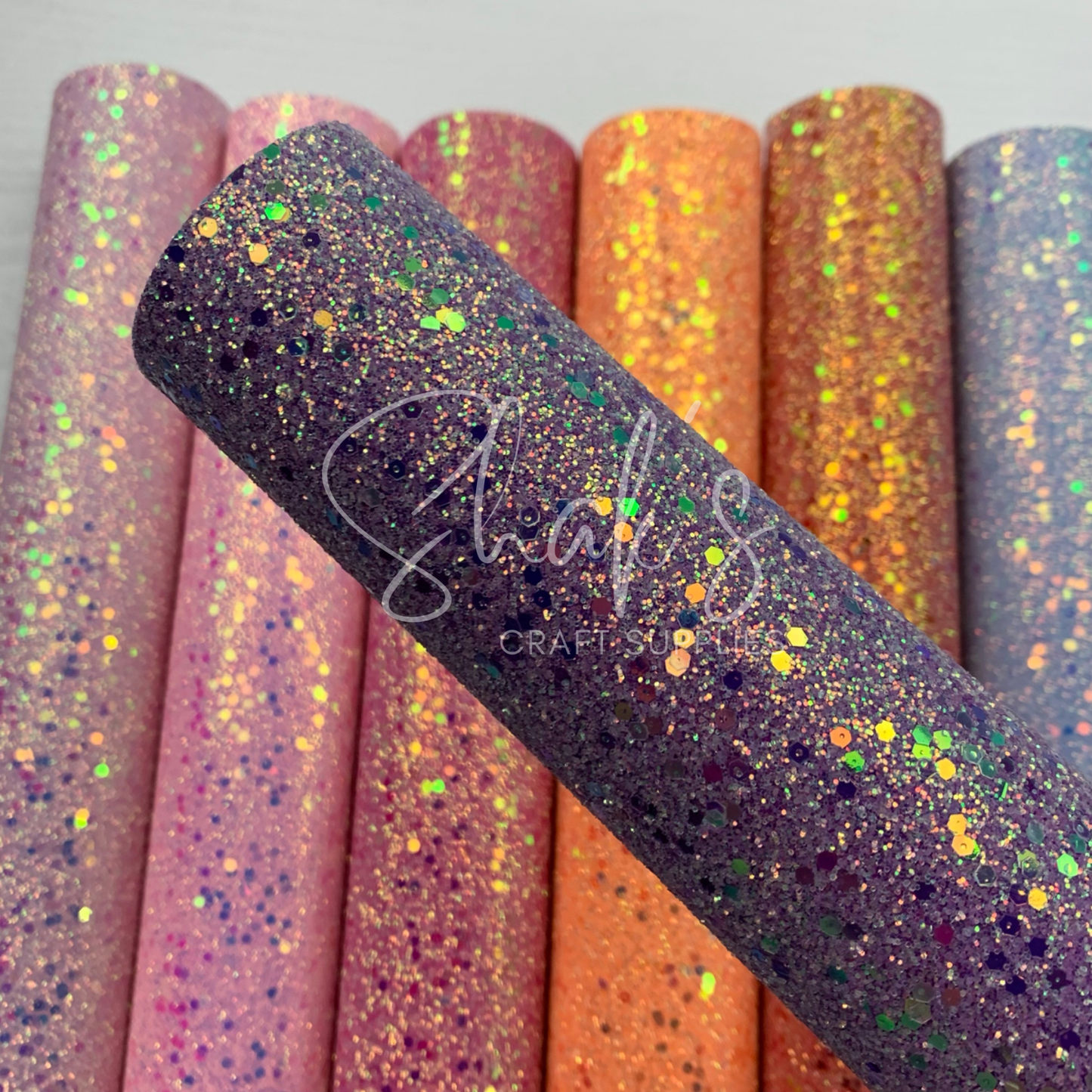 Iridescent Sequin Chunky Glitter Faux Leather