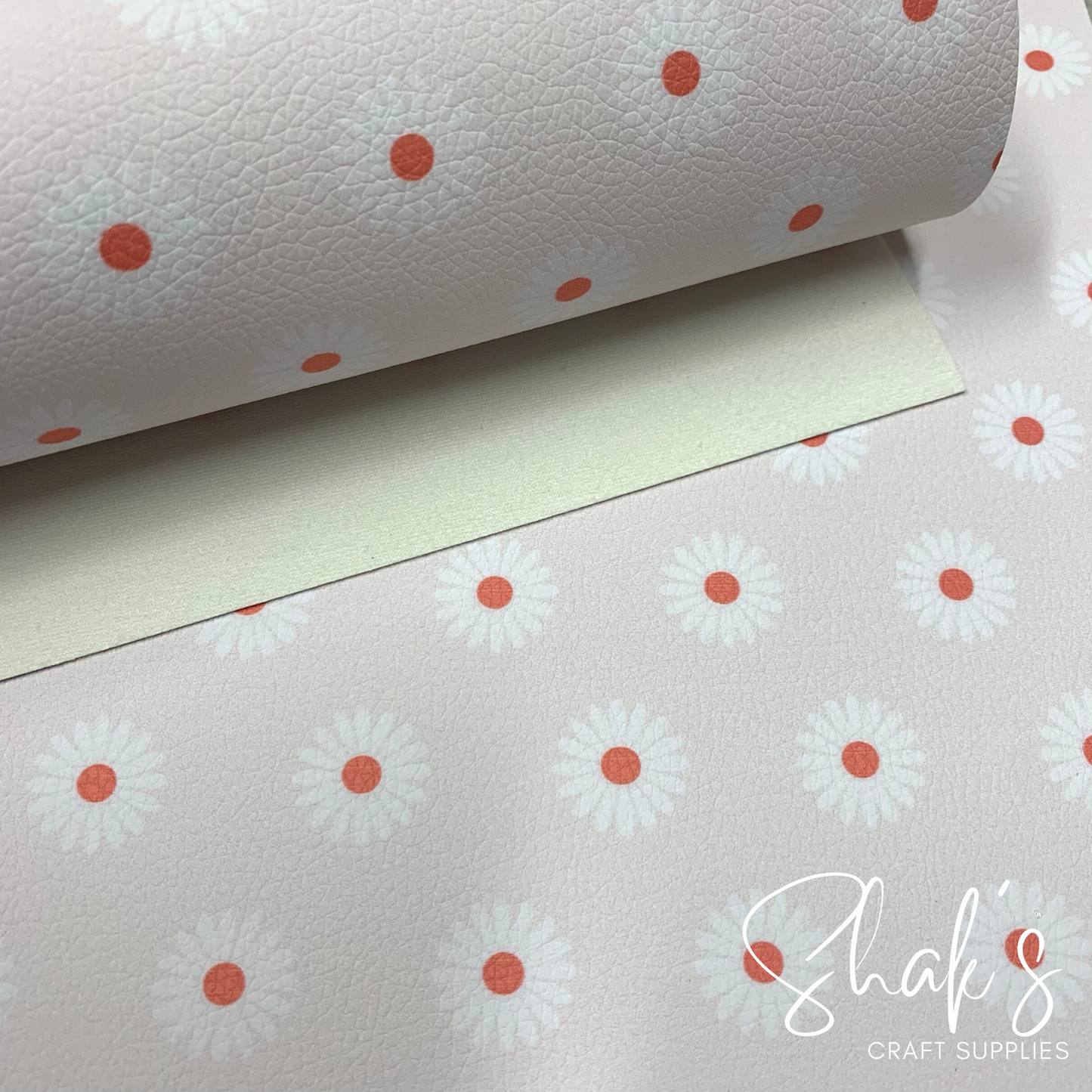 Muted Florals Print Pebble Vegan Leather Sheet