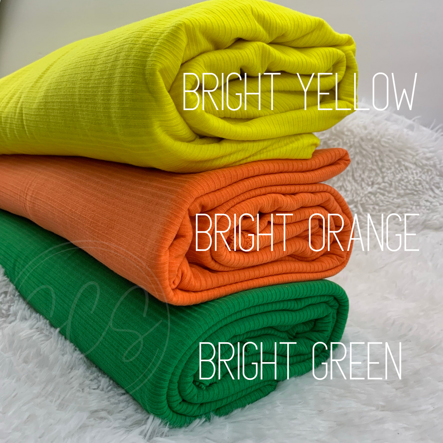 Bright Tones Rib Knit Stretch Fabric Strip, Half and Full Yards