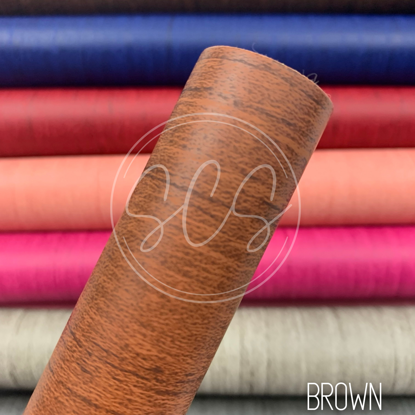 Wood Grain Smooth Faux Leather Fabric Sheets