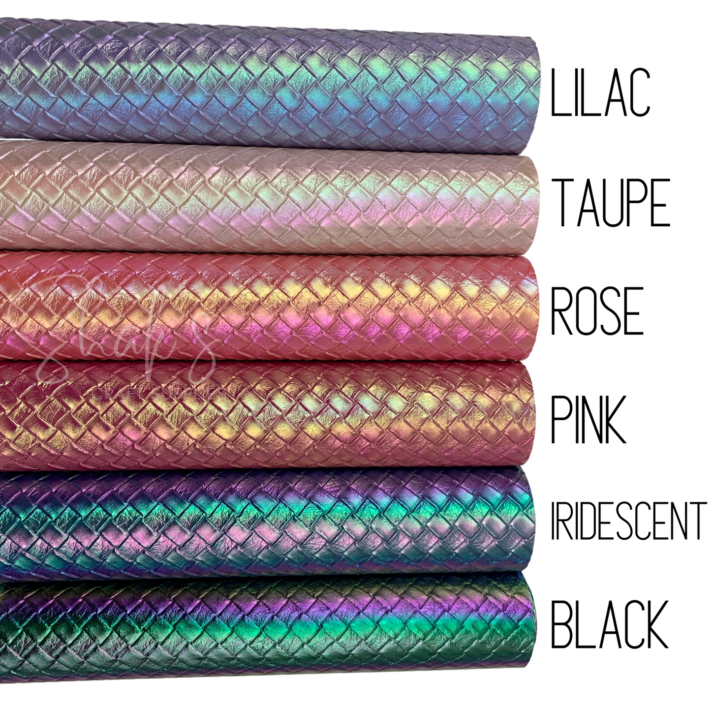 Basket Weave Iridescent .7mm Embossed Faux Leather