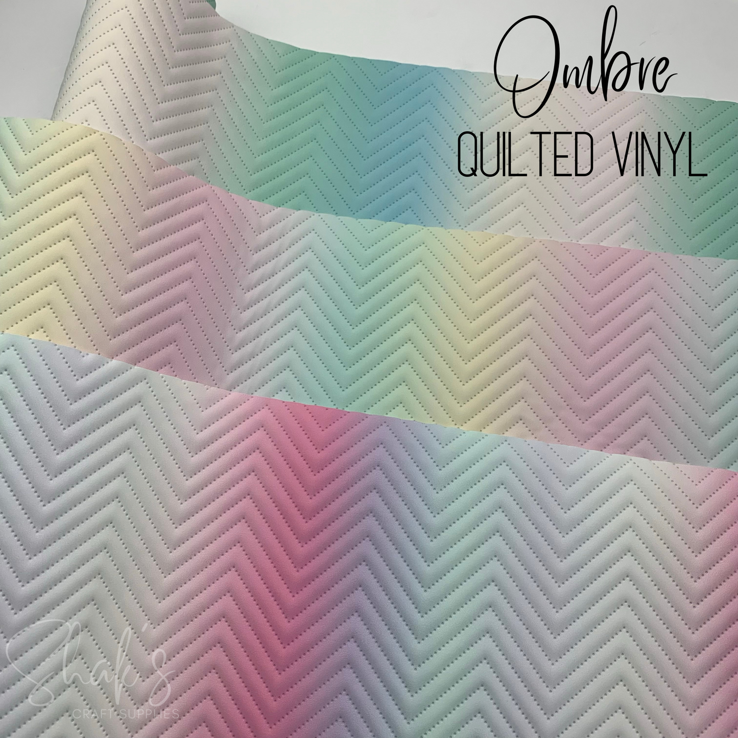 Marshmallow Ombre Quilted Vinyl Half Yard Roll