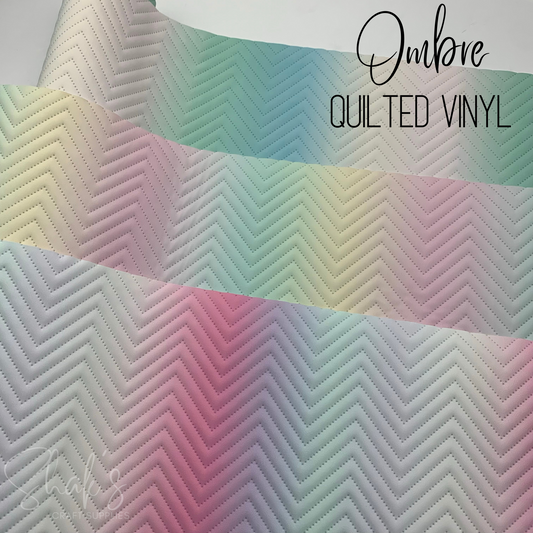 Marshmallow Ombre Quilted Vinyl Half Yard Roll