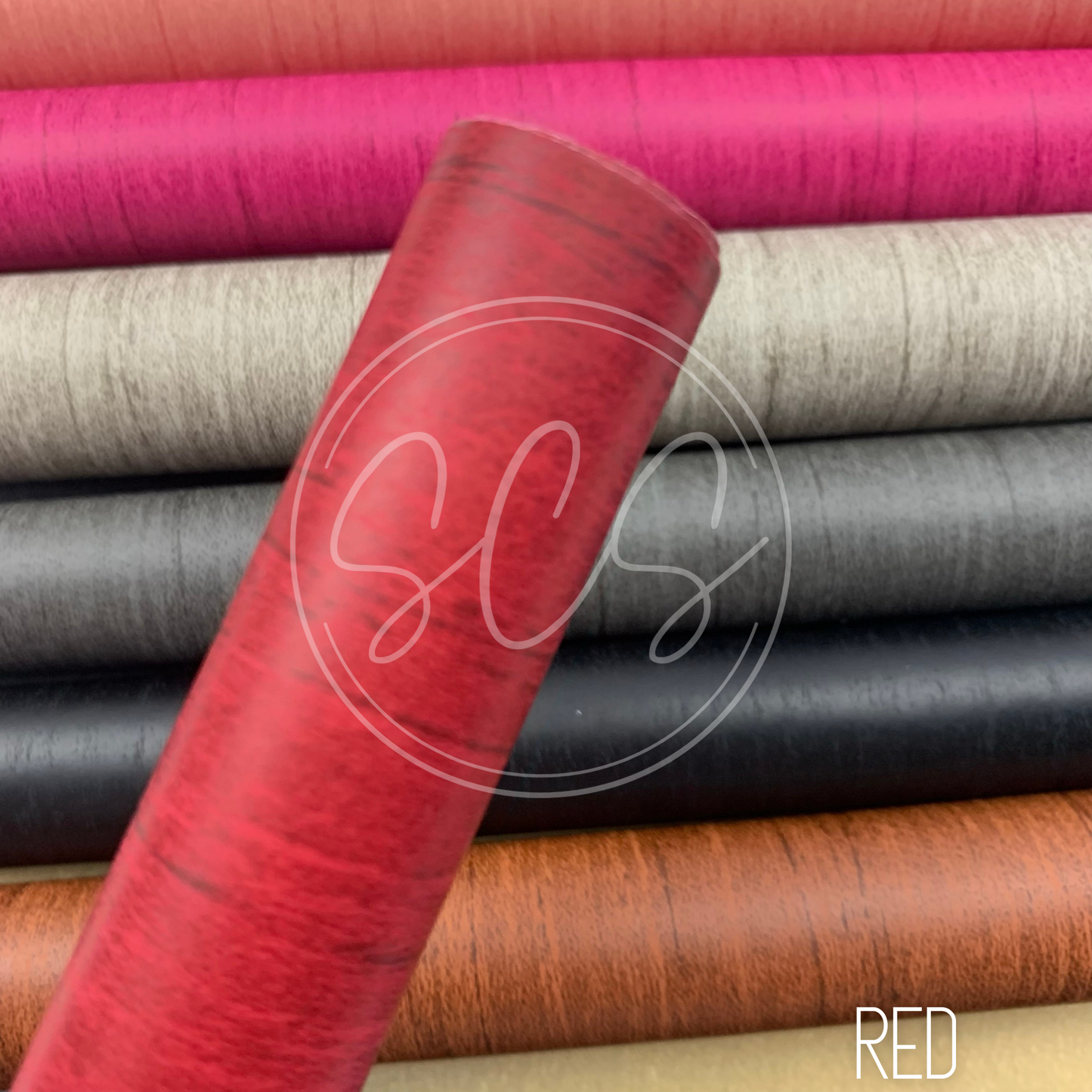 Wood Grain Smooth Faux Leather Fabric Sheets