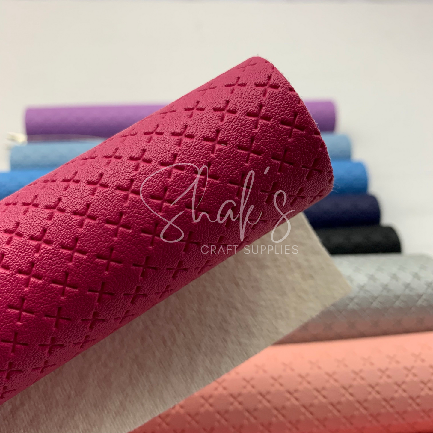 Embossed Cross Textured Faux Leather Sheets
