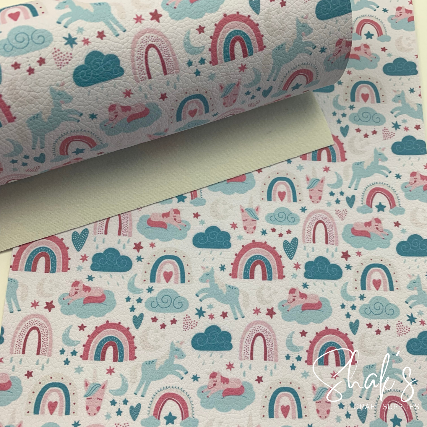 Rainbows Pebble Vegan Leather Sheet