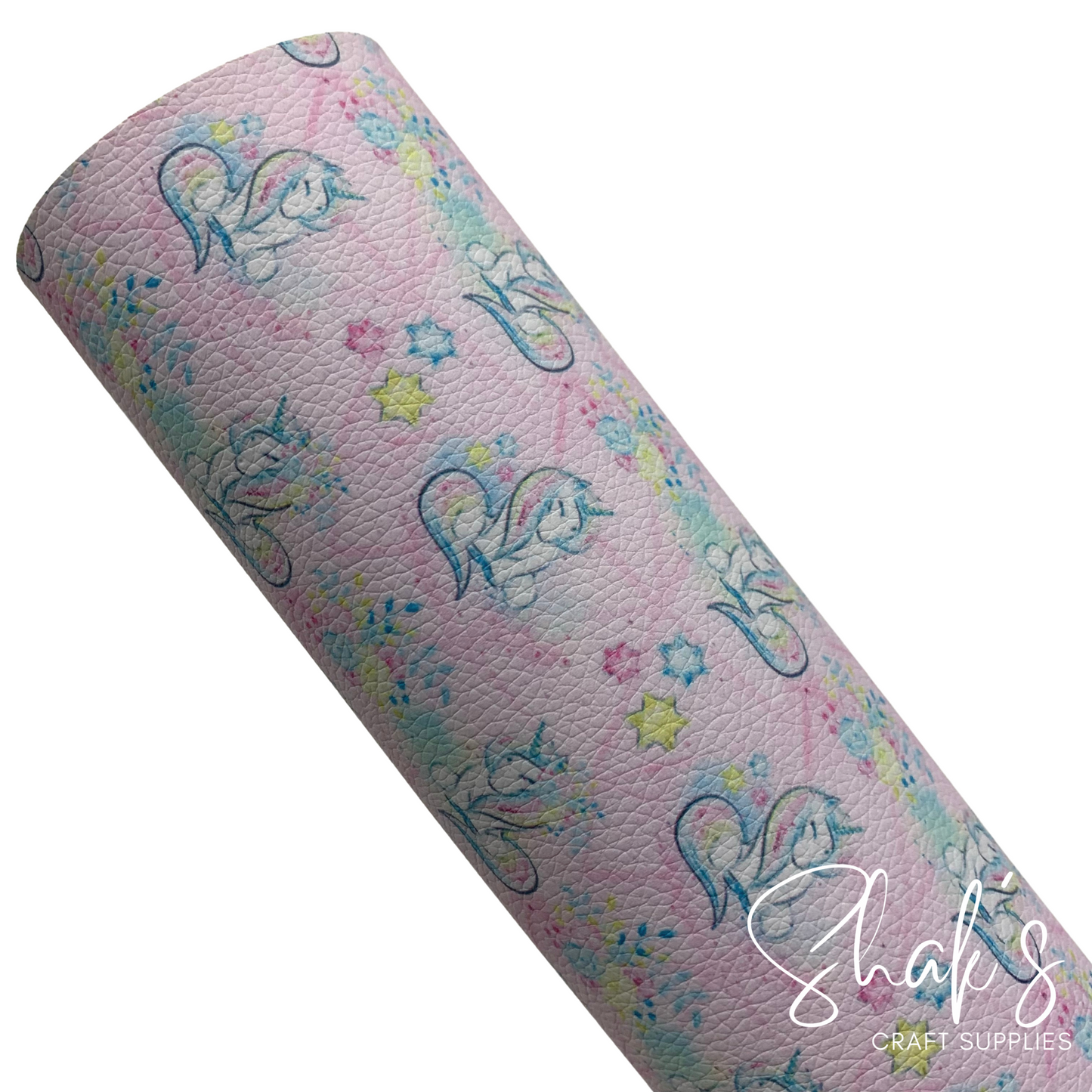 Pink Unicorn Print Pebble Vegan Leather