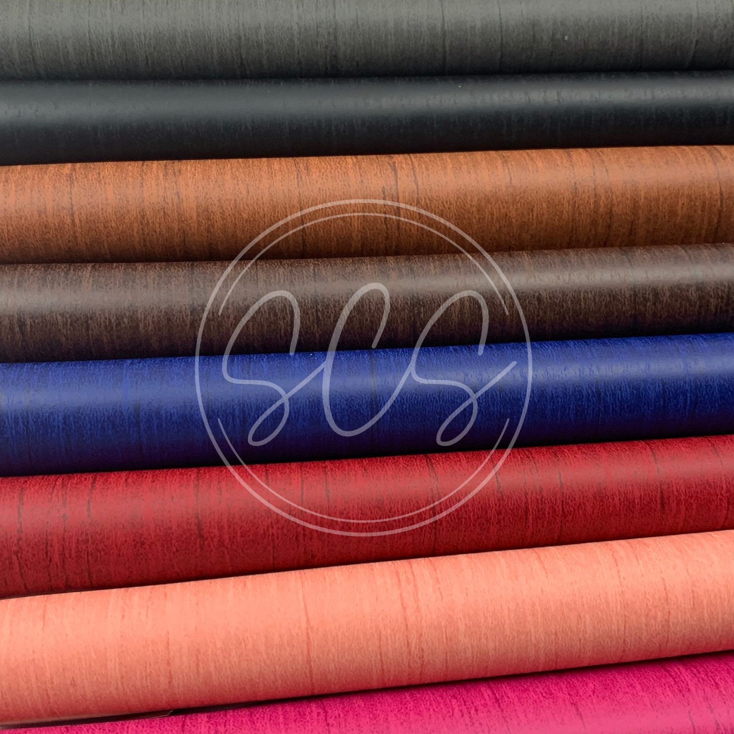 Wood Grain Smooth Faux Leather Fabric Sheets