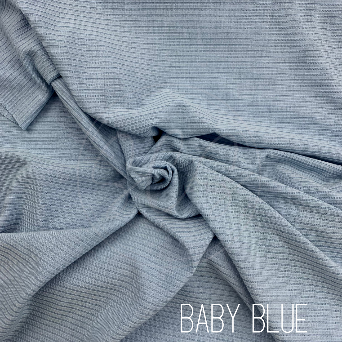 Blue Tones Rib Knit Stretch Fabric Strip, Half and Full Yards