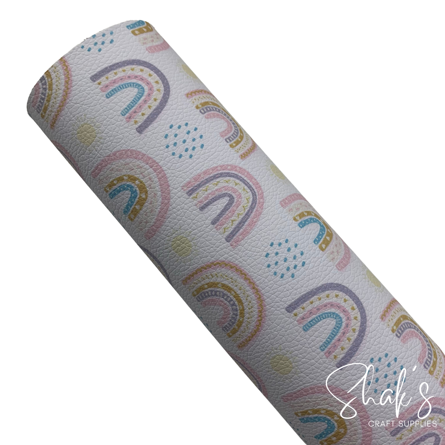 Rainbows Pastel Colors Pebble Vegan Leather Sheet