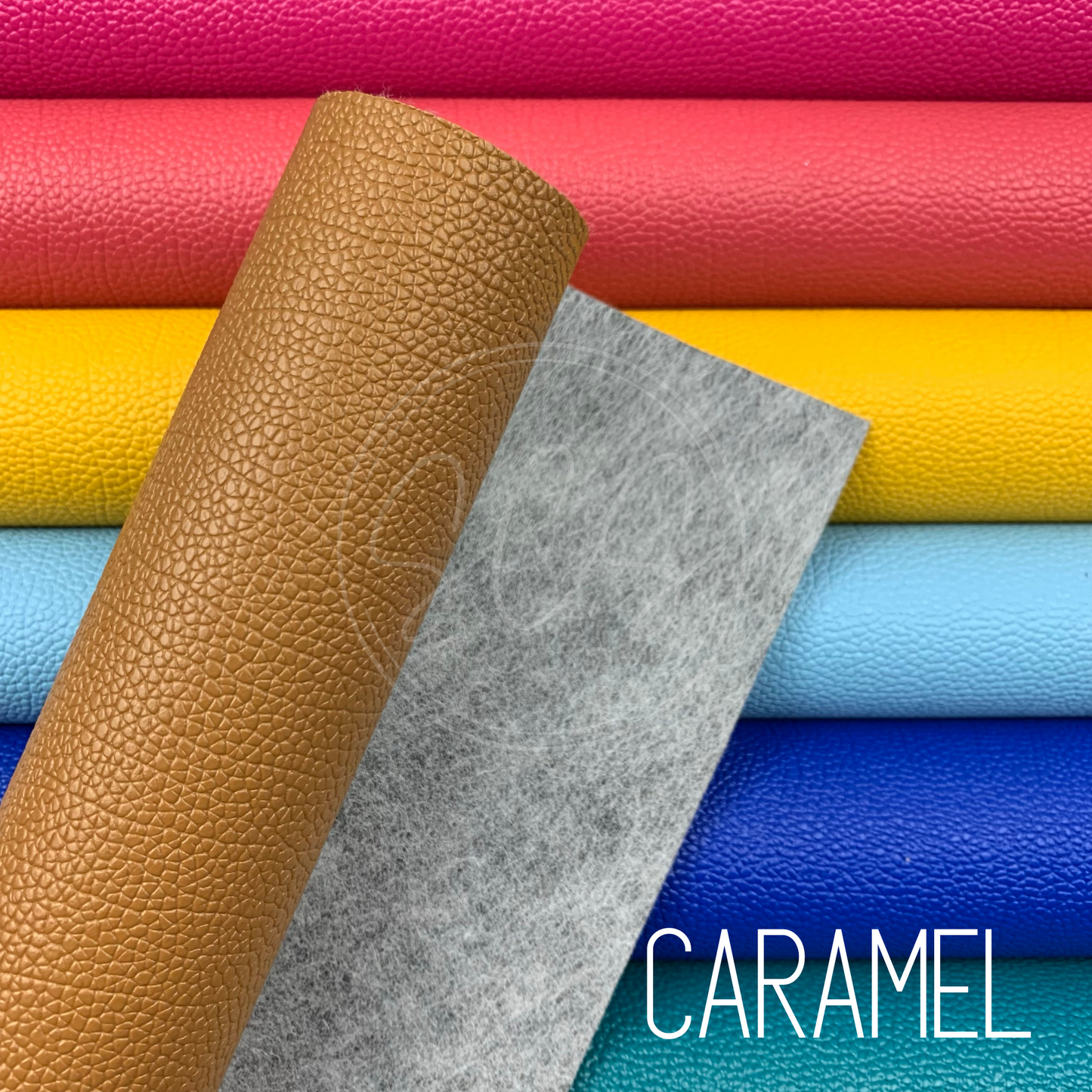 Solid Colors Thick Pebbled Lychee Grain Faux Leather Mini Roll