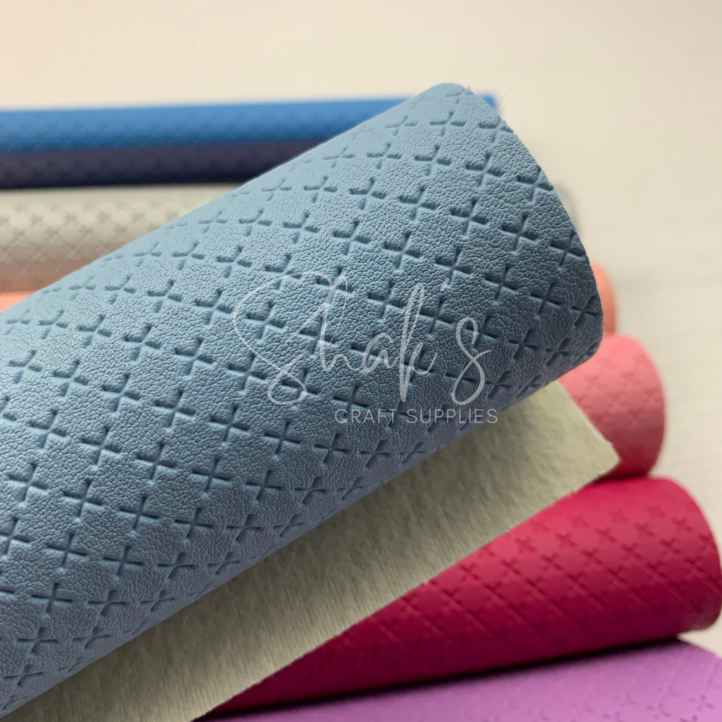 Embossed Cross Textured Faux Leather Sheets