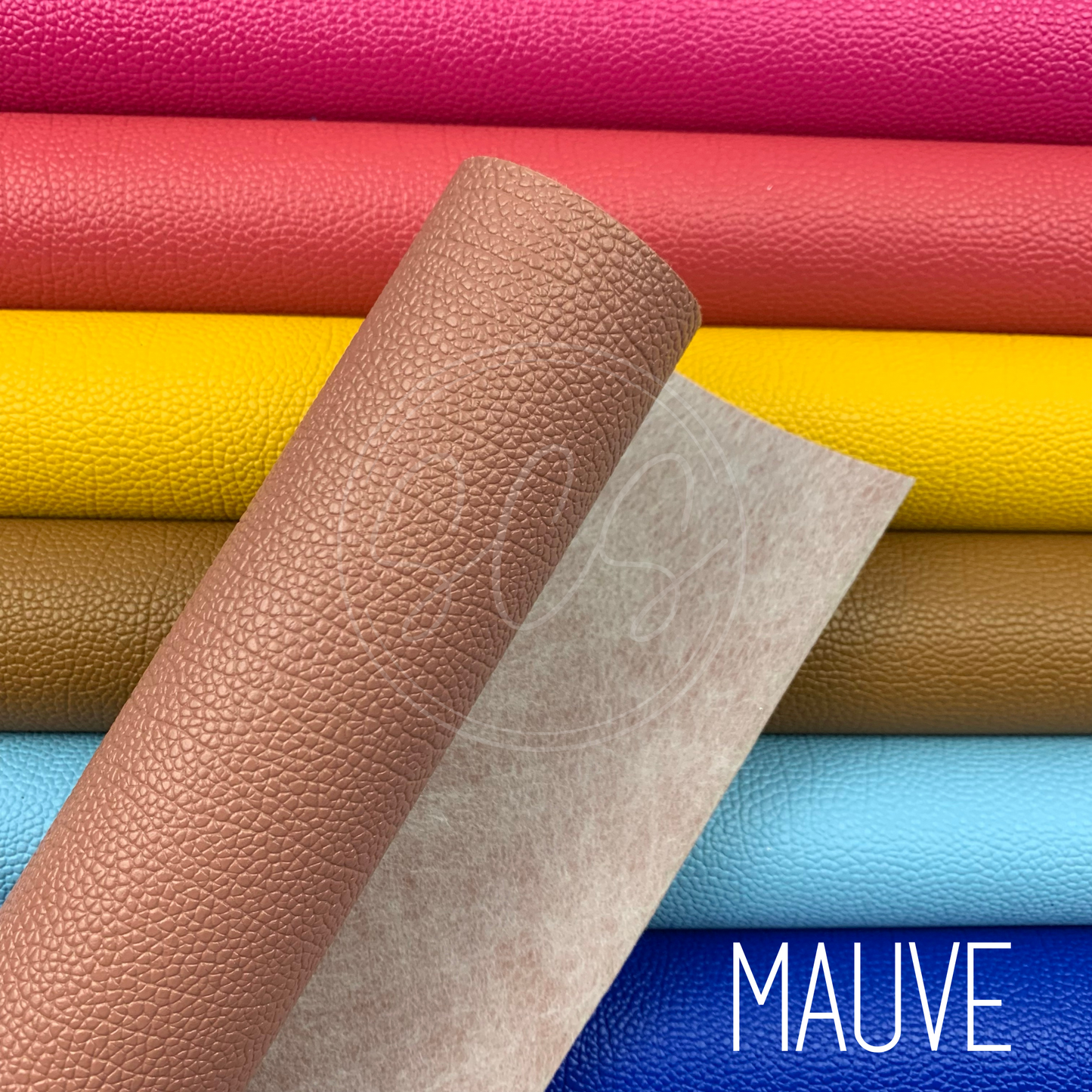 Solid Colors Thick Pebbled Lychee Grain Faux Leather Mini Roll