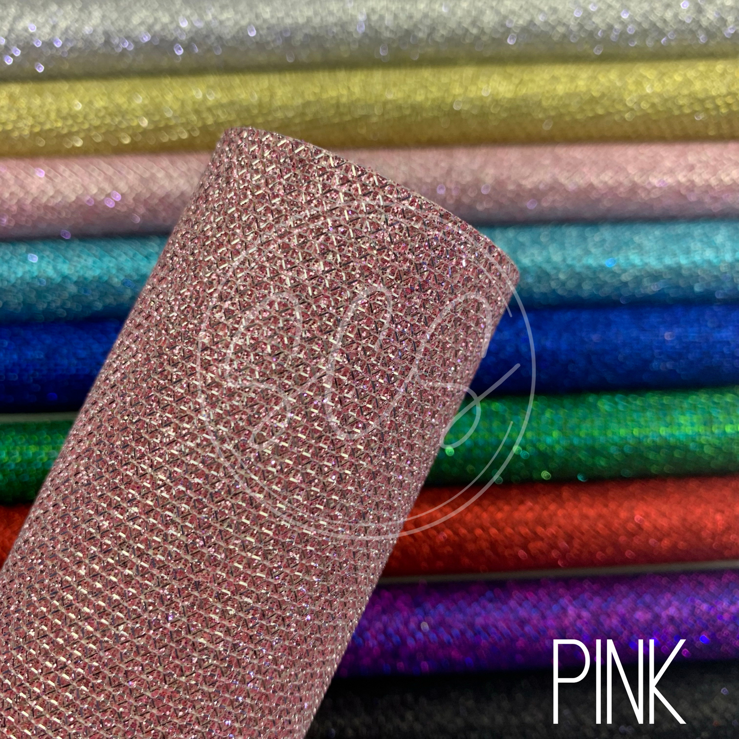 Diamond Laced Lattice Fine Glitter Canvas Faux Leather Fabric Sheets