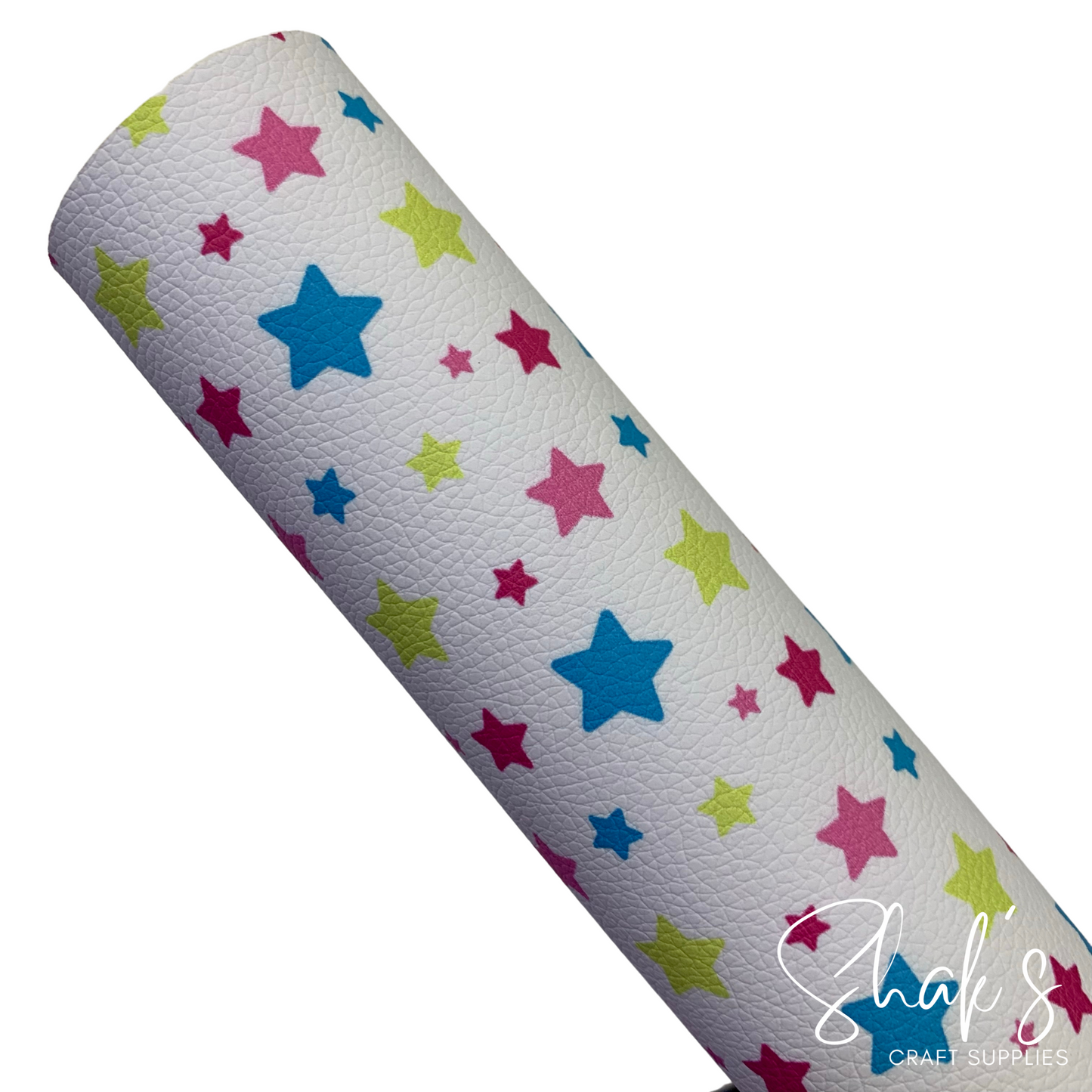 Multicolor Stars Large Scale Pebble Vegan Leather Sheet