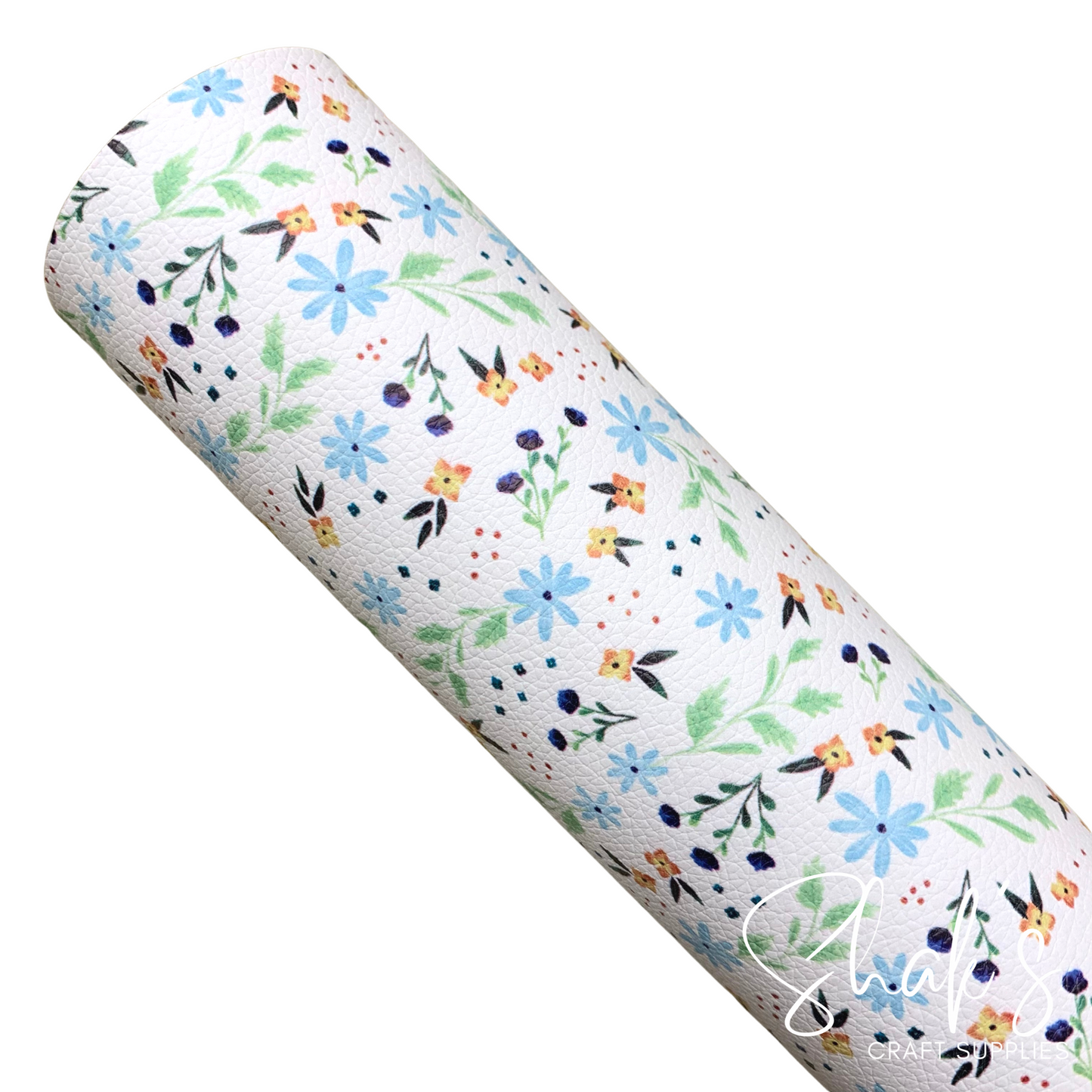 Floral Print Pebble Vegan Leather Sheet