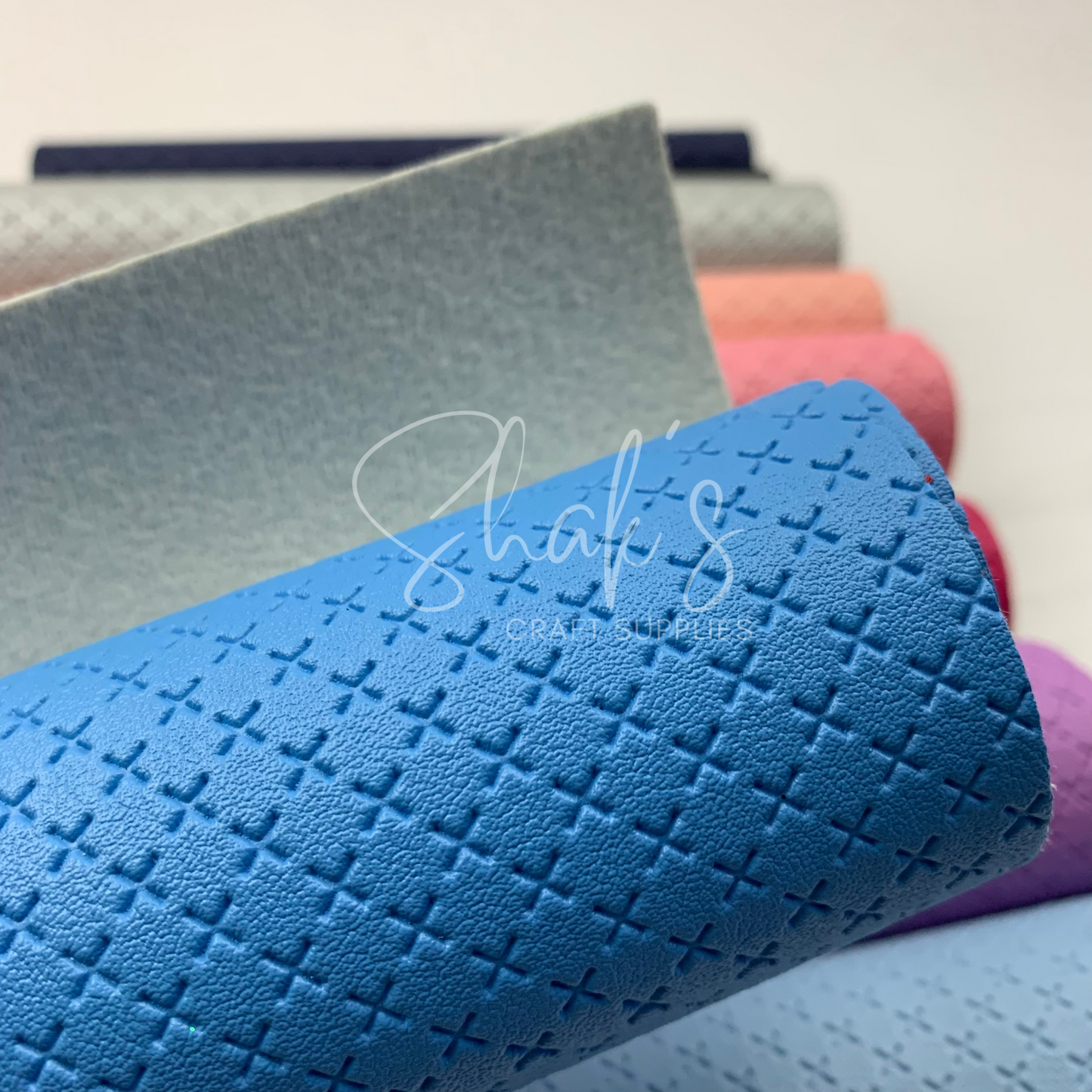 Embossed Cross Textured Faux Leather Sheets