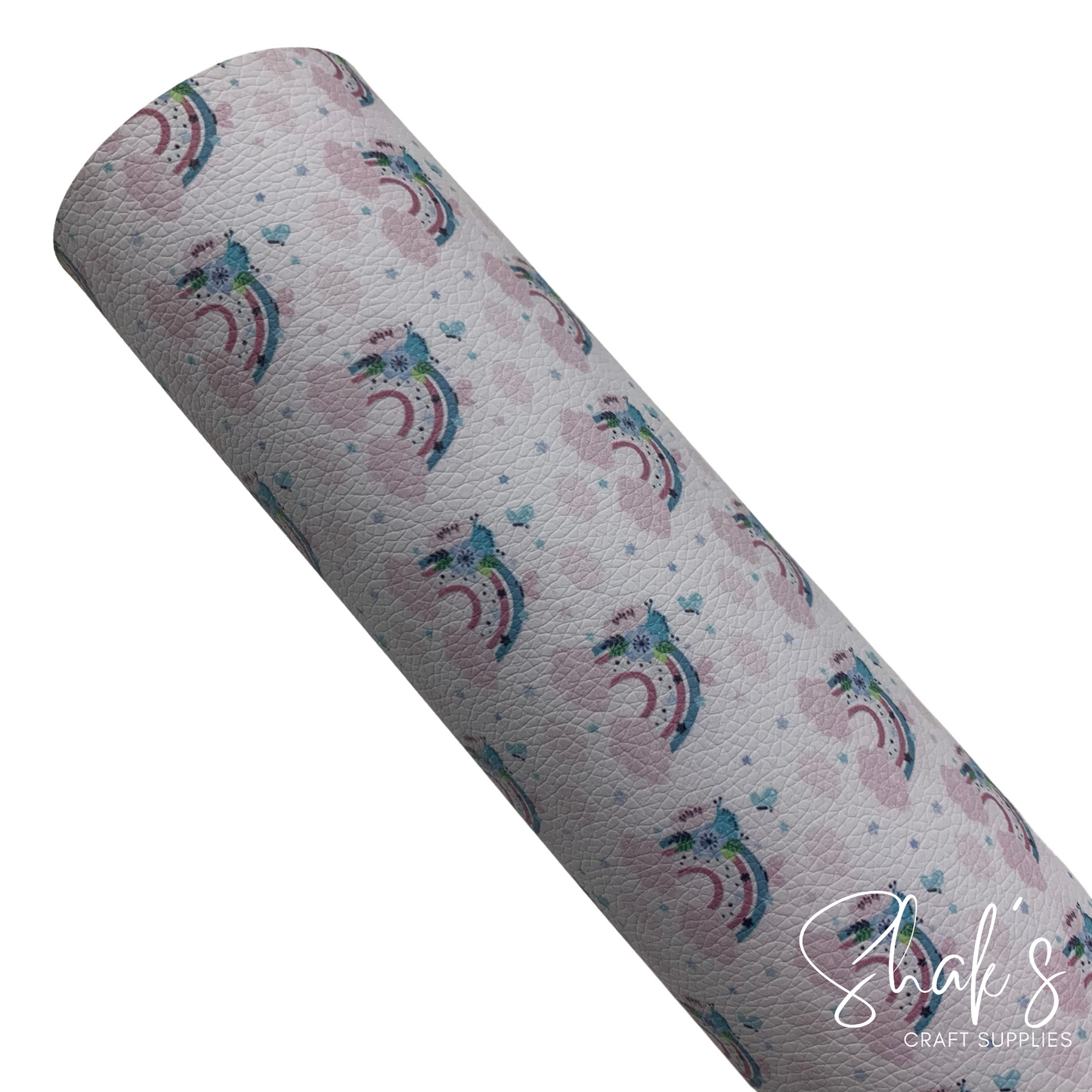 Floral Rainbows Pebble Vegan Leather Sheet