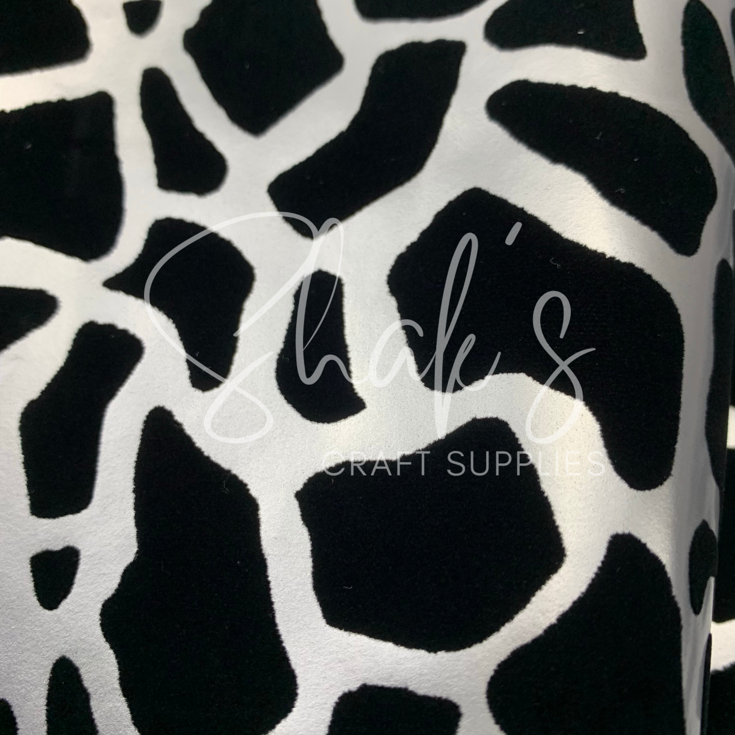 Zebra and Giraffe Velvet Embossed Vinyl Faux Leather 1/2 Yard Rolls