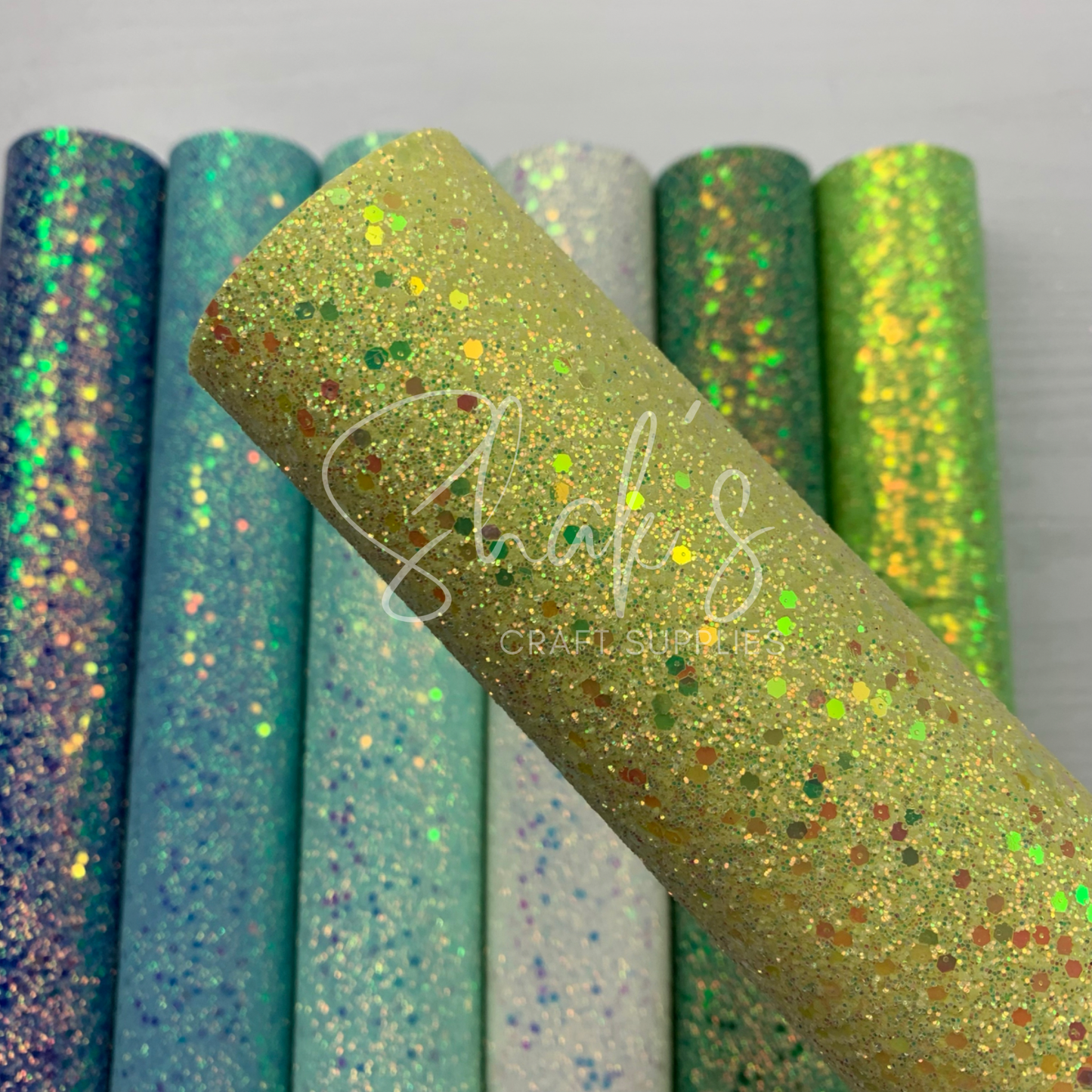 Iridescent Sequin Chunky Glitter Faux Leather