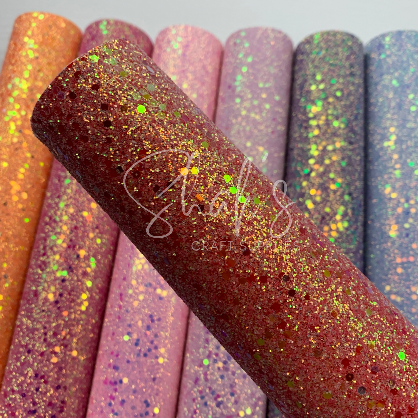 Iridescent Sequin Chunky Glitter Faux Leather