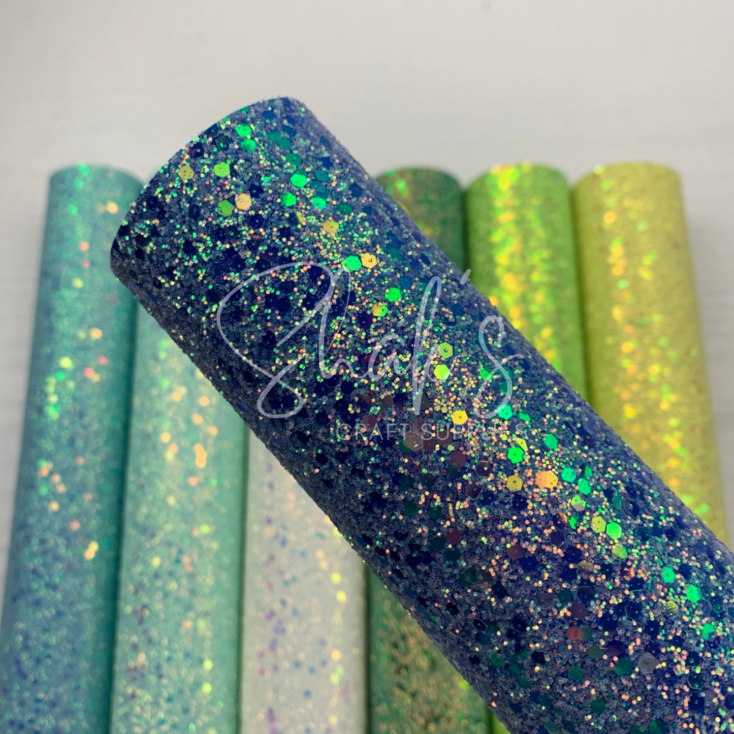 Iridescent Sequin Chunky Glitter Faux Leather