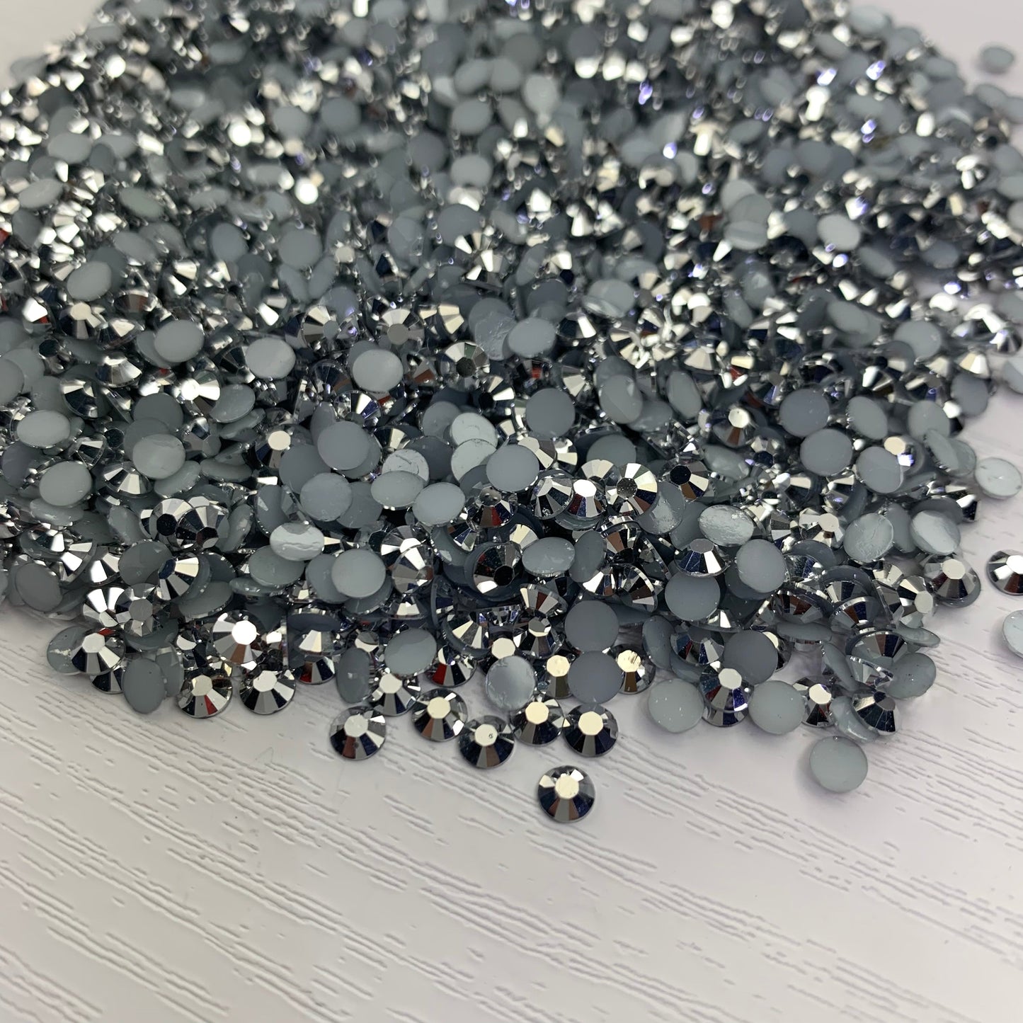Mine Silver | Premium Jelly Resin Rhinestones | Non Hotfix | 3mm, 4mm or 5mm | Flatback