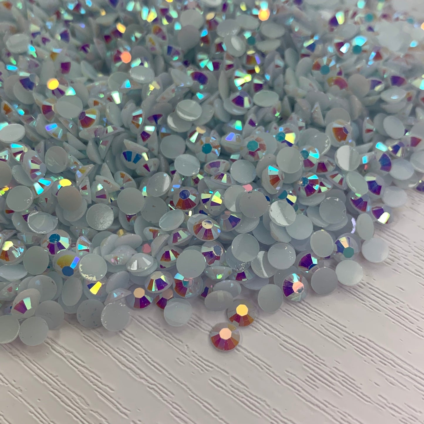 White AB | Premium Jelly Resin Rhinestones | Non Hotfix | 3mm, 4mm or 5mm | Flatback