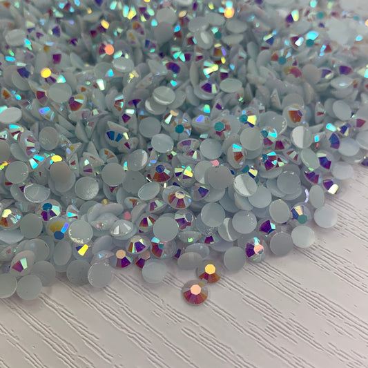 White AB | Premium Jelly Resin Rhinestones | Non Hotfix | 3mm, 4mm or 5mm | Flatback