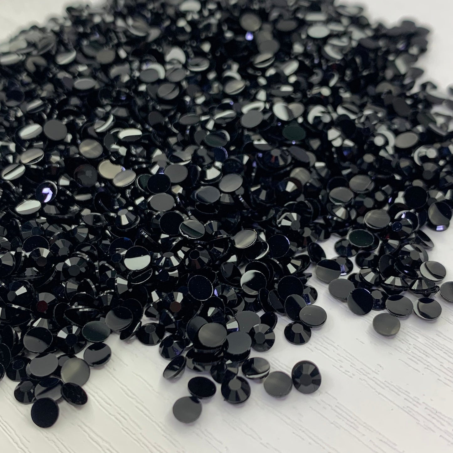 Black | Premium Jelly Resin Rhinestones | Non Hotfix | 3mm, 4mm or 5mm | Flatback