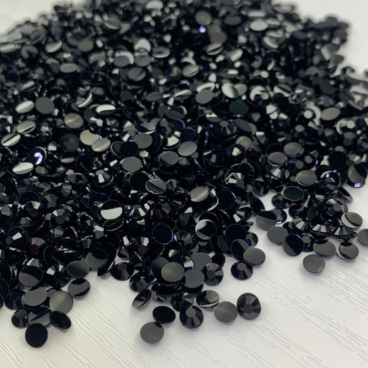 Black | Premium Jelly Resin Rhinestones | Non Hotfix | 3mm, 4mm or 5mm | Flatback