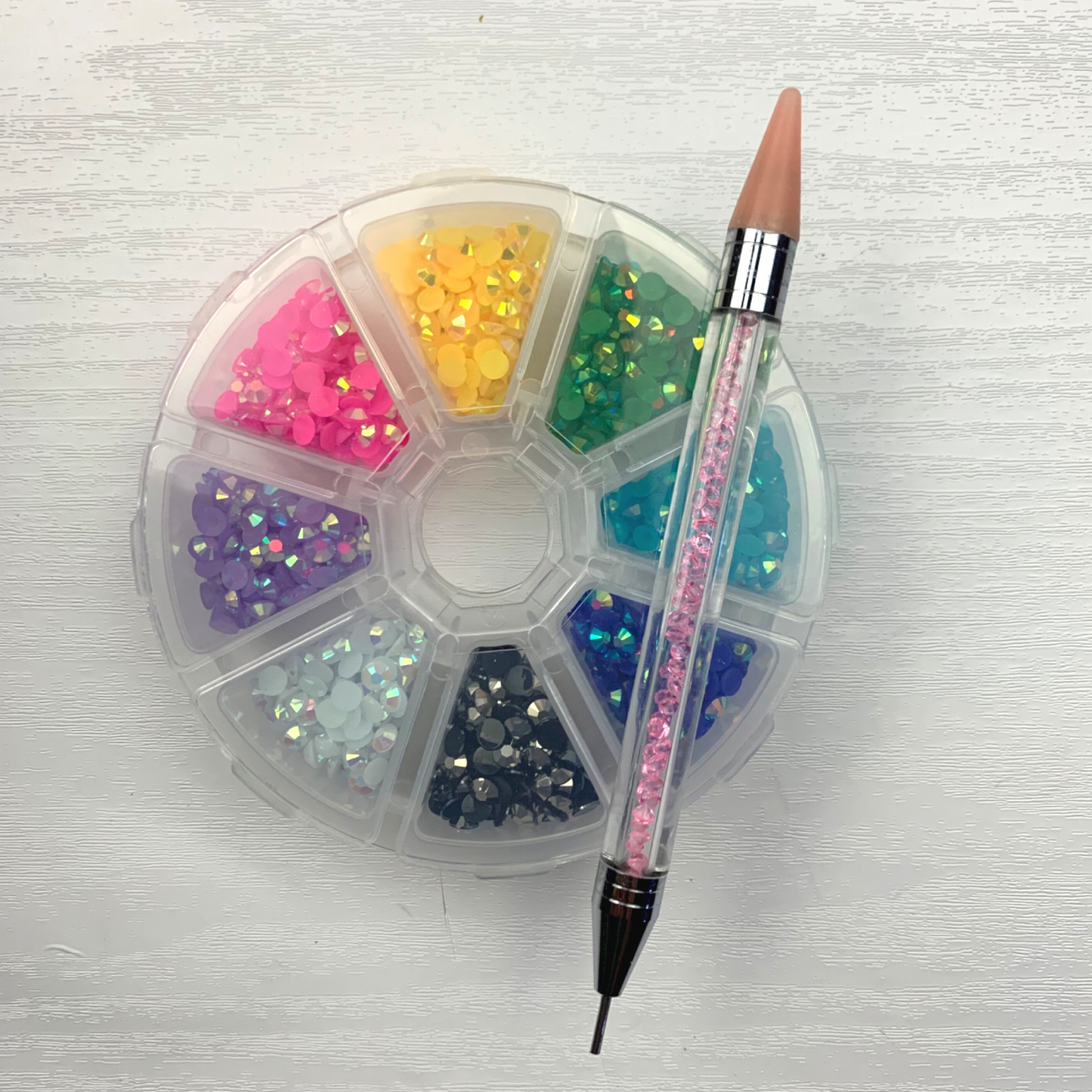 Mini Bling Box | Resin Rhinestones 8 Colors AB Jelly Flatbacks | Non Hot Fix
